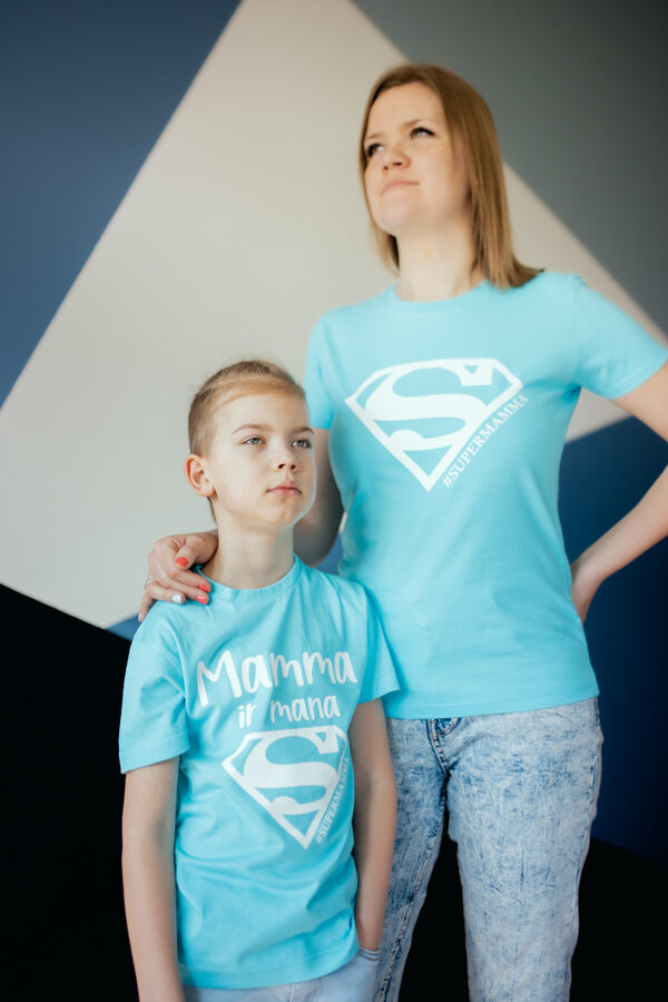 T-krekls #SUPERMAMMA sieviešu dažādu krāsu