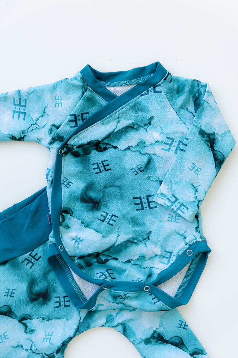 Kimono tipa bodijs ZILAIS ŪSIŅŠ