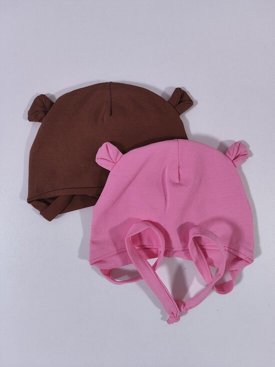 2gab SIENAMĀS cepures BRŪNA/ROZĀ 40-42cm