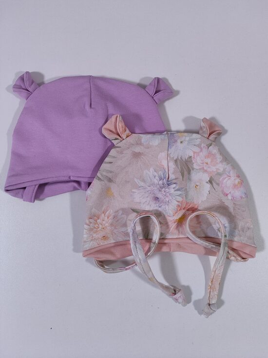 2gab SIENAMĀS cepures VIOLETI ZIEDI 42-44cm