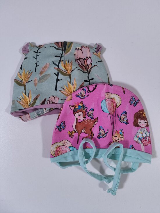 2gab SIENAMĀS cepures STIRNIŅA/ZIEDI 42-44cm