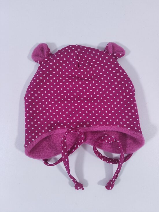 Dienām cepure ar FLĪSA oderi ROZĀ 44-46cm