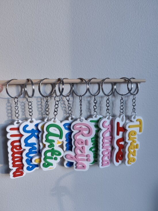 PERSONALIZĒTS atslēgu piekariņš DAŽĀDAS KRĀSAS 