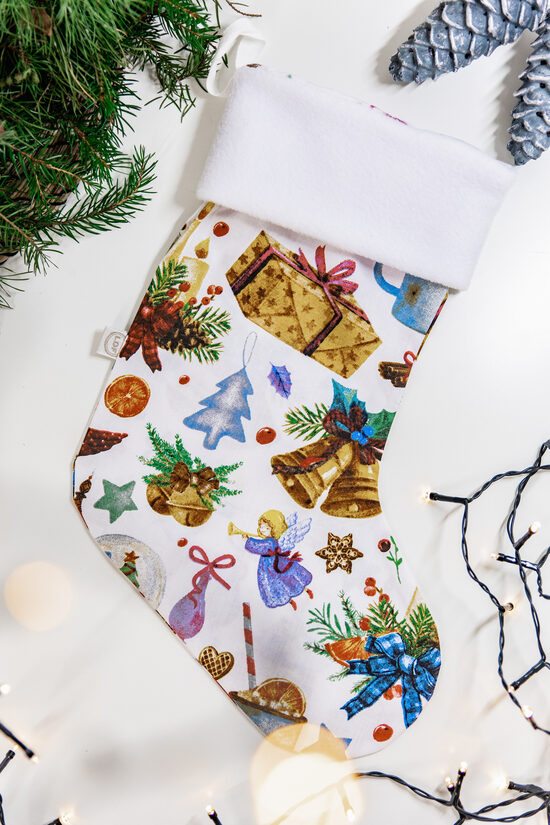 Ziemassvētku zeķe EGLĪTES ROTĀJUMI !iespējams personalizēt!