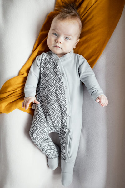 Pidžama PELĒKIE RAKSTI pelēka